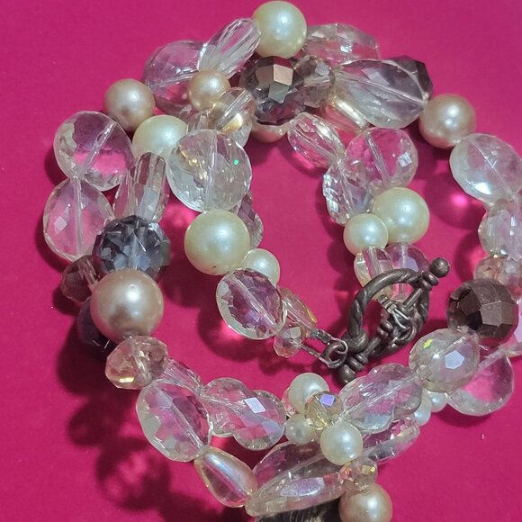 Believe Heart Pendant Two Layered Bead Necklace - Picture 9 of 12